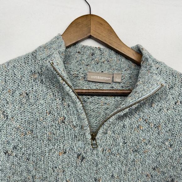 Vintage Croft Barrow Sweater Womens Large Blue Knit 1/4 Zip Grandma Cottage Crop - Picture 2 of 12